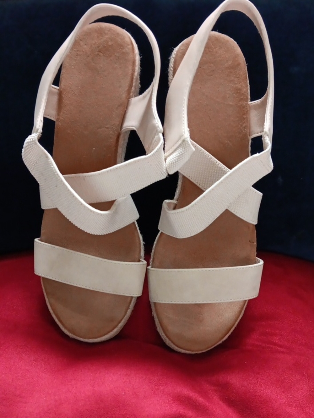 Women's Cream Strappy Slingback Sandals